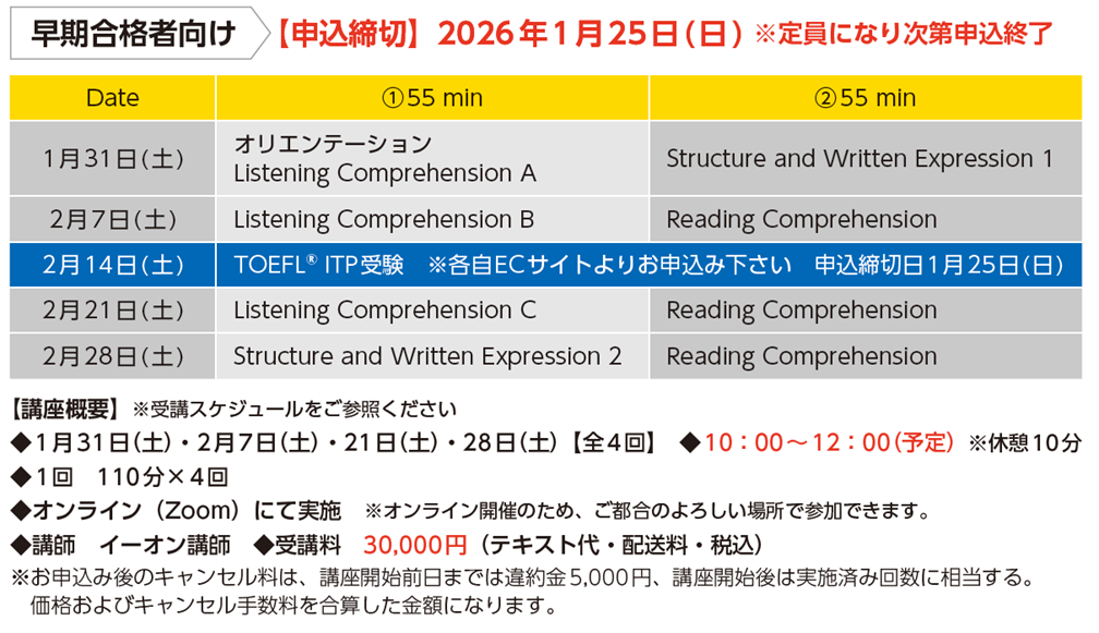 TOEFL-ITP試験対策の英語教材｜横浜市立大学生活協同組合受験生